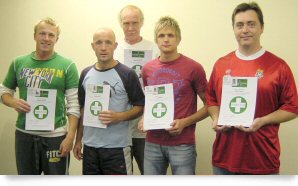 Group with their first aid certificates